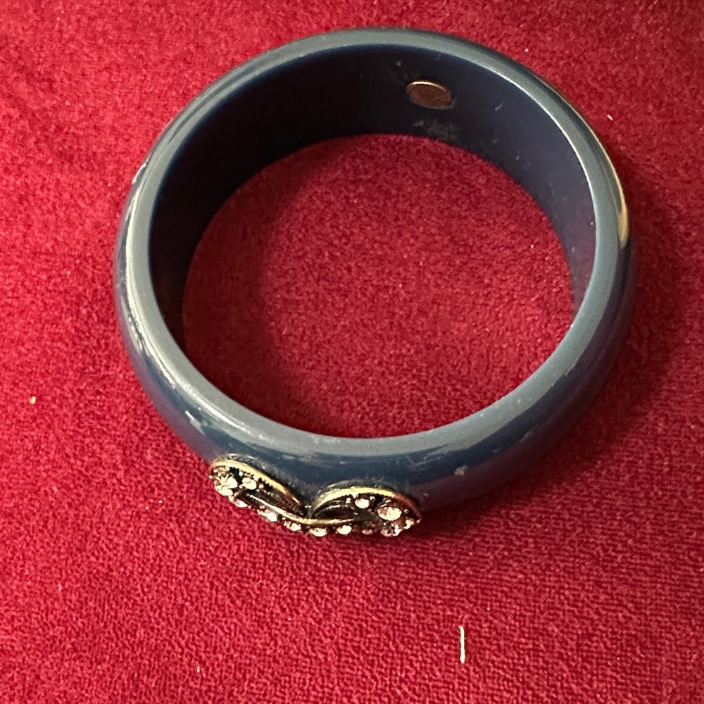 Lulu Frost Blue Bangle with antiqued  Bling Accent